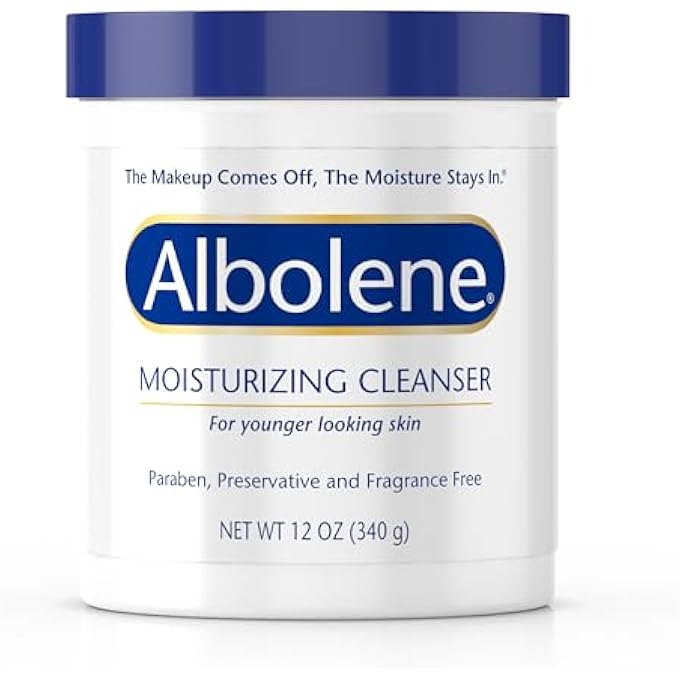 Albolene FACE MOISTURIZER AND MAKEUP REMOVER, FACIAL CLEANSER AND CLEANSING BALM, FRAGRANCE FREE CREAM, 12 OZ - Image 1